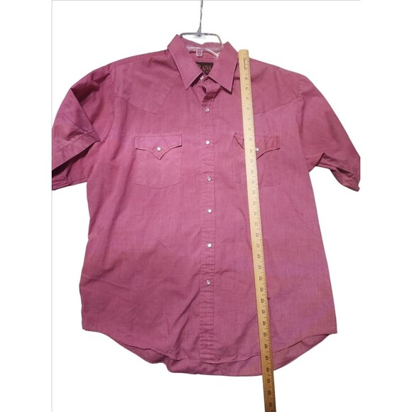 Plains Western Wear Men’s L Red Pearl Snap Short Sleeve Cowboy Shirt - Picture 5 of 5